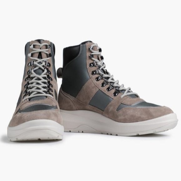 Michael Kors Men Lace Up Combat Boots Asher Boot Size US 10.5M Mushroom Suede - Picture 4 of 5